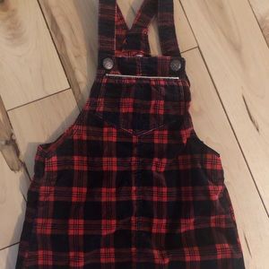 Velvet plaid jumper dress